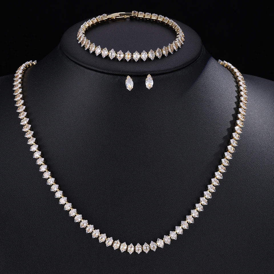 💎 ZAKOL Zircon Bridal Necklace Earrings Set