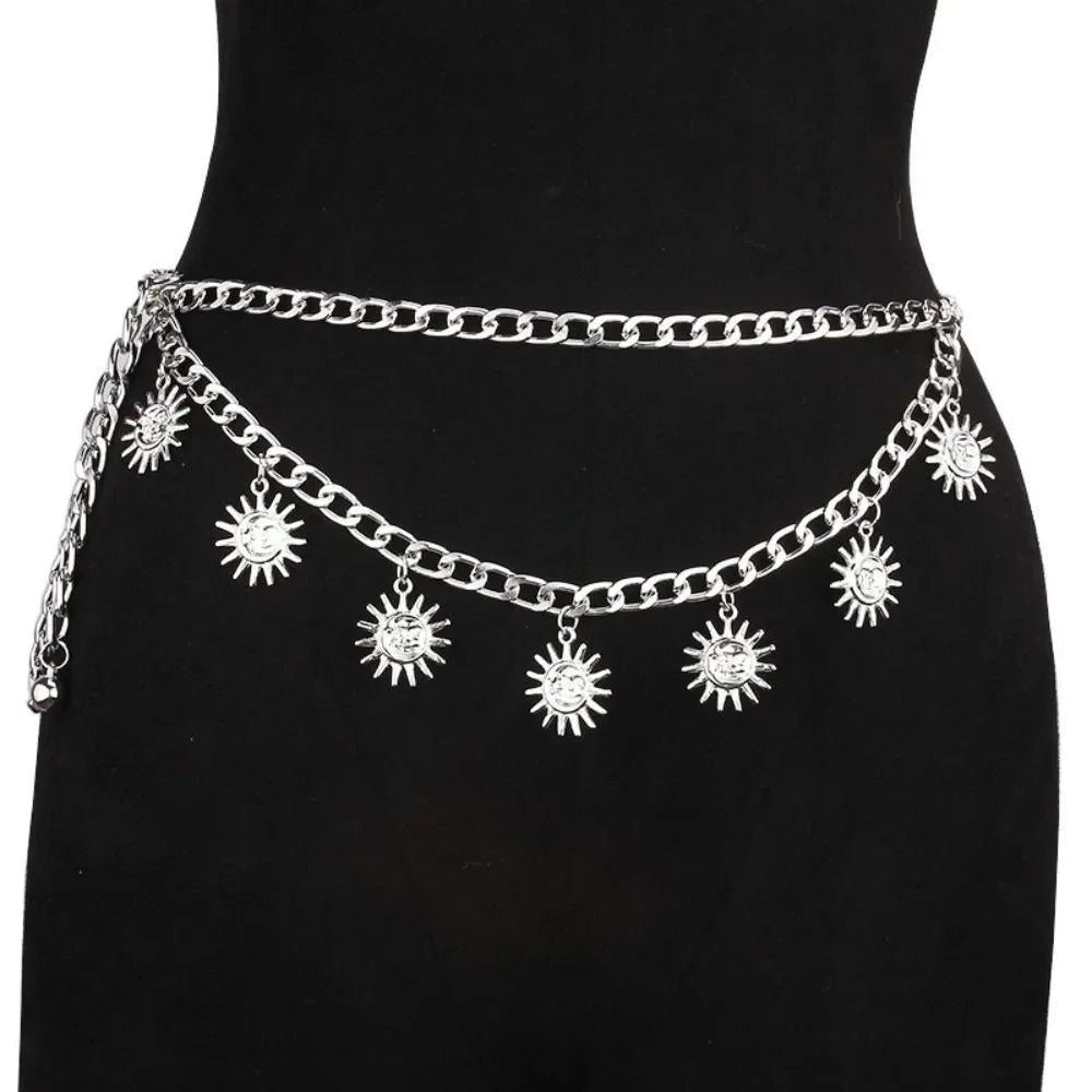 Vintage Sun Metal Waist Chain Belt