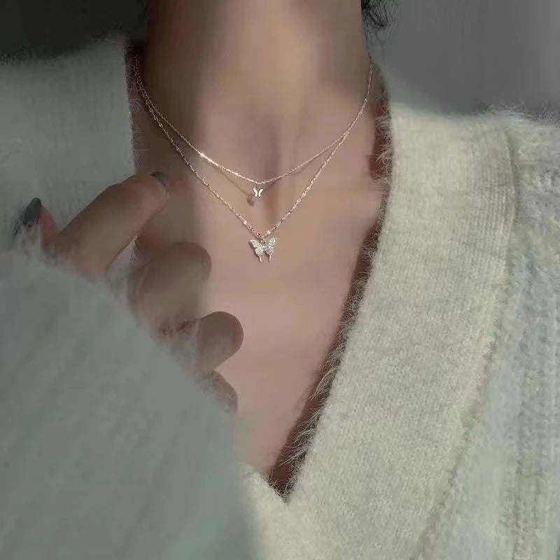🦋 Butterfly Double Layer Necklace