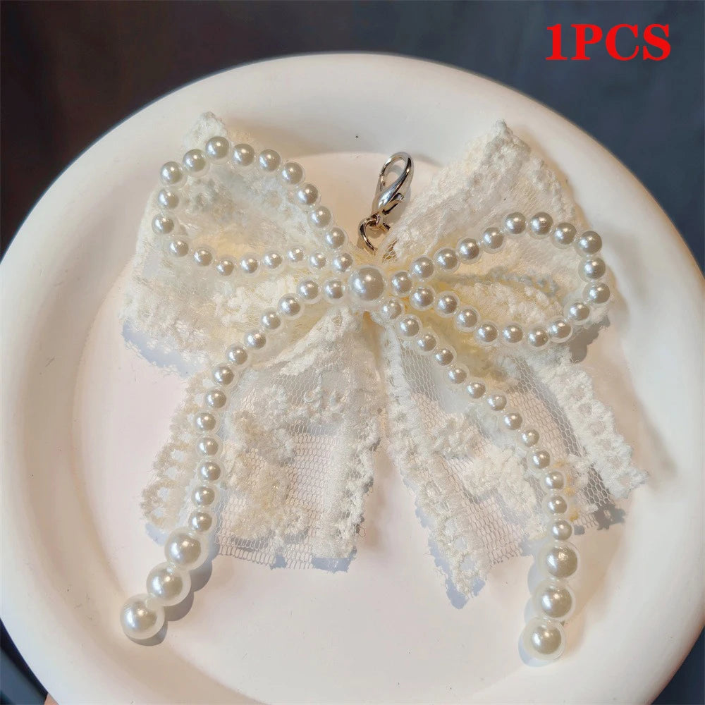 Pearl Bow Shoe Buckle Charms