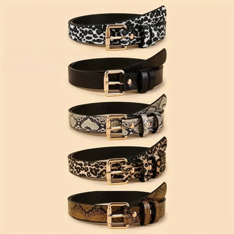 Women's Animal Print Slim Belt