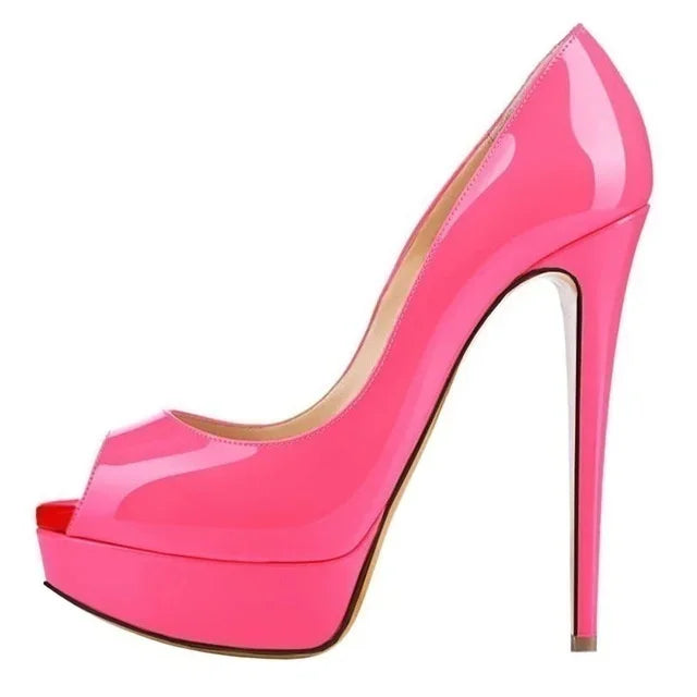 Women's 14cm Platform Peep-Toe Stiletto Heels