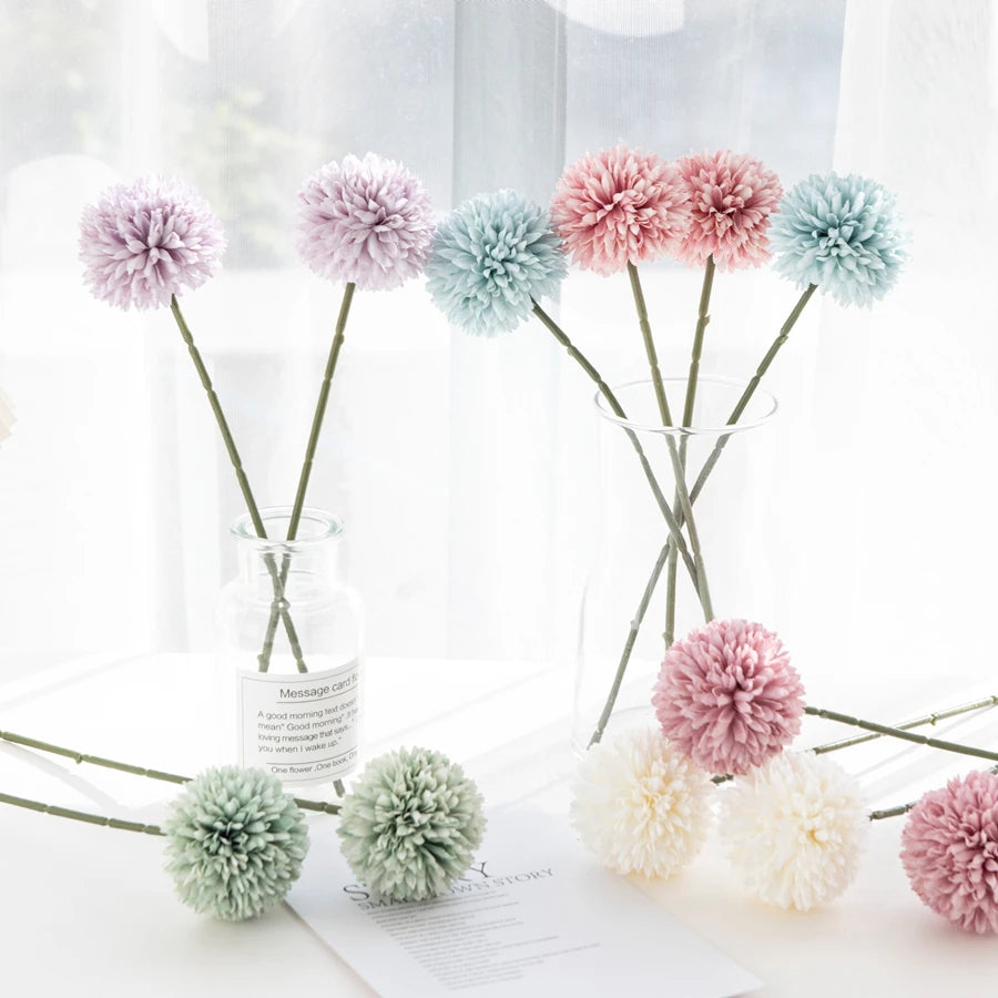 Silk Hydrangea Pompons