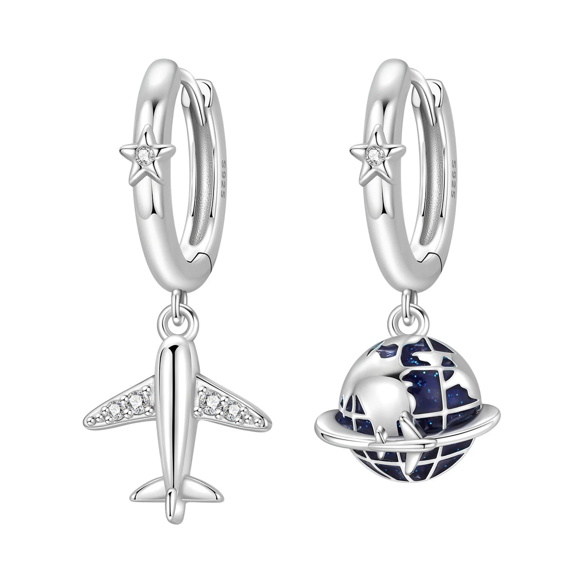 925 Silver Purple Hydrangea Earrings
