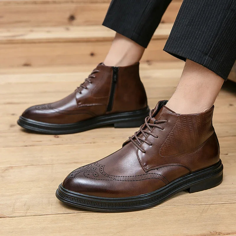 Men's Leather Oxford Dress Boots