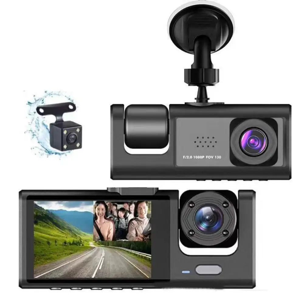 🔄 360° 3-Channel Dash Cam