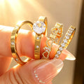 💍 Yupsk Geometric Zircon Ring Set