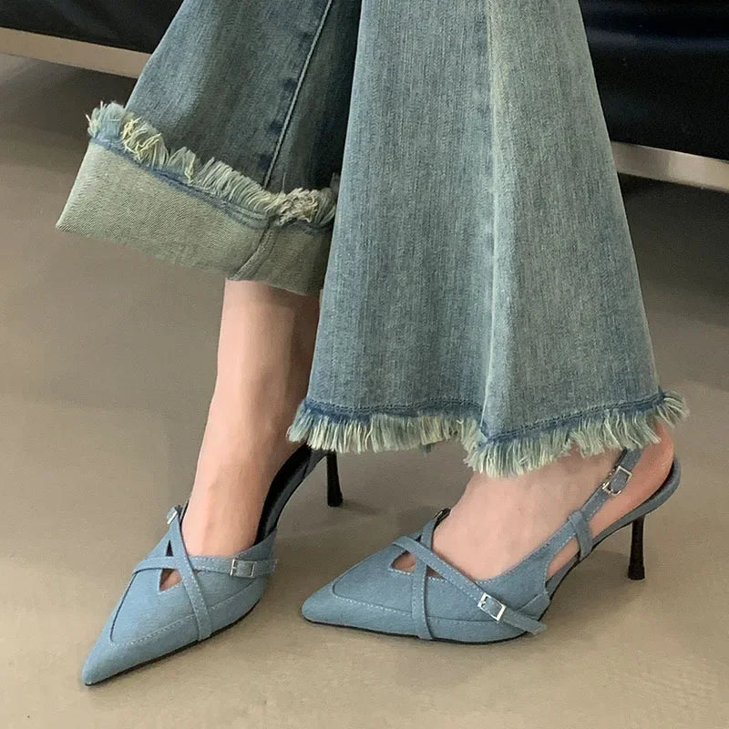 Women's Pointed-Toe Slingback Heels