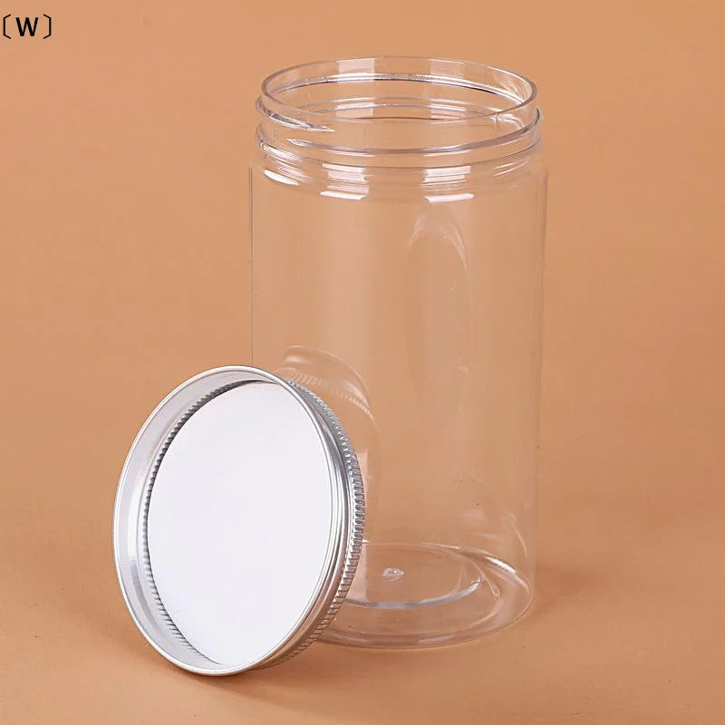 Aluminum Lid Clear Storage Jar