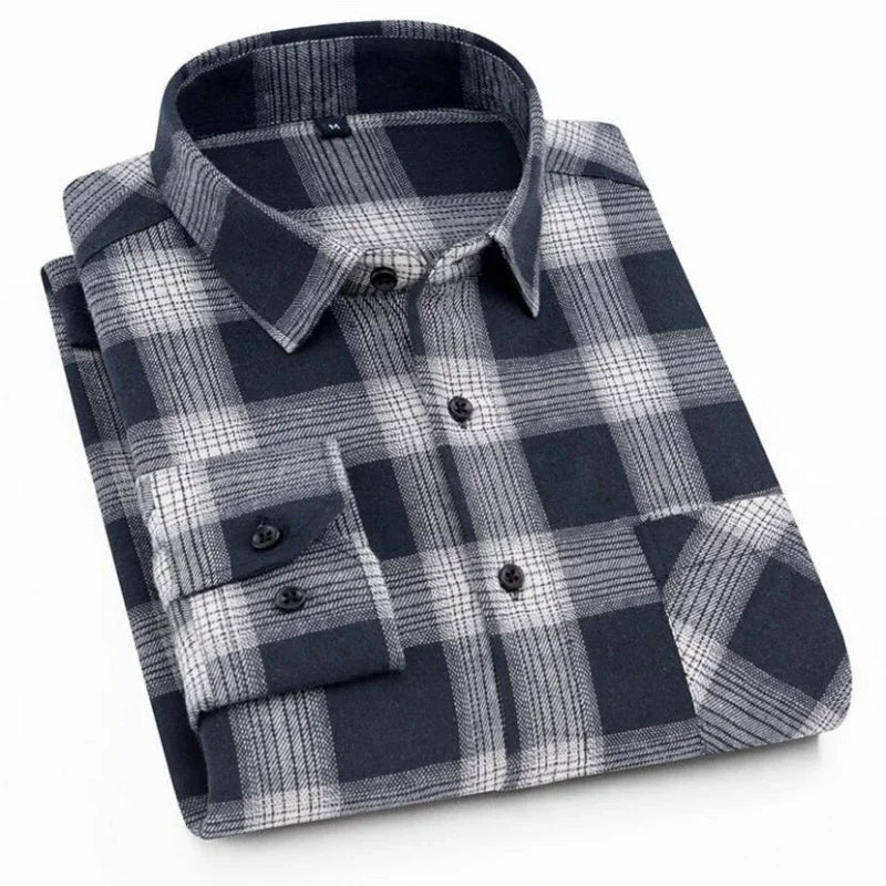 Men's Oversized Cotton Plaid Shirt