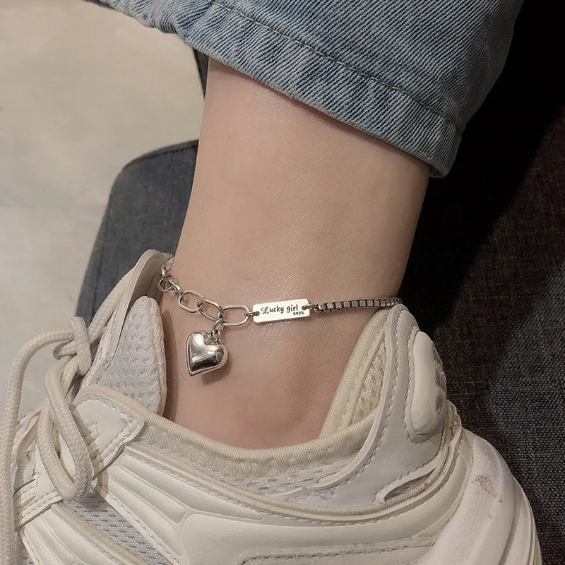 925 Silver Double-Layer Disc Anklet
