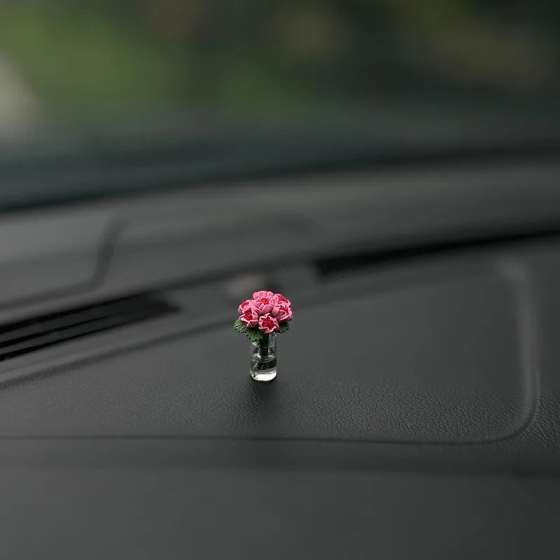 🌸 Mini Flower Vase Car Decoration