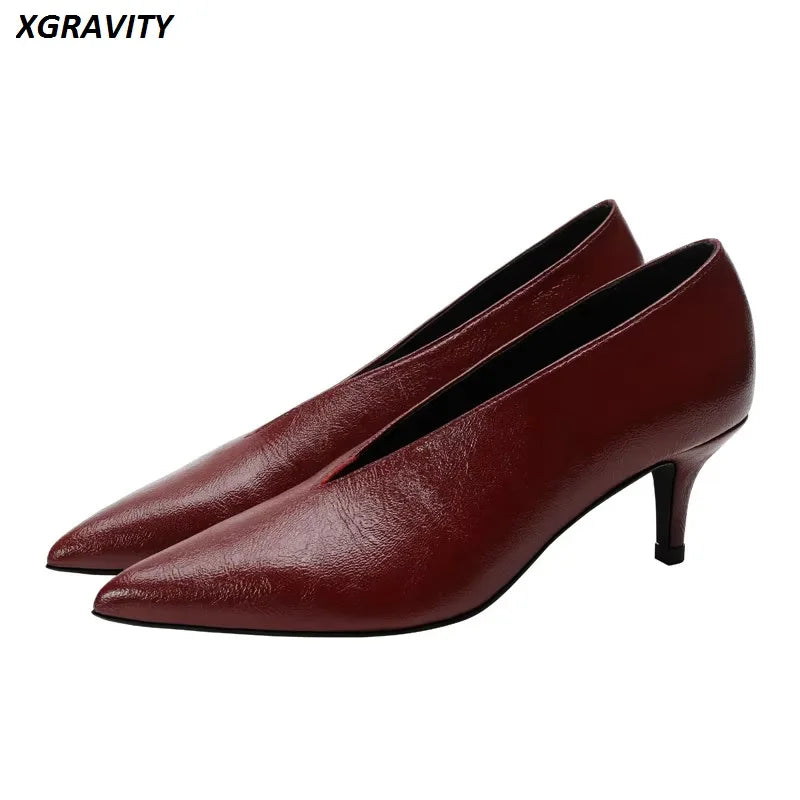 Women's Pointed-Toe V-Cut Pumps