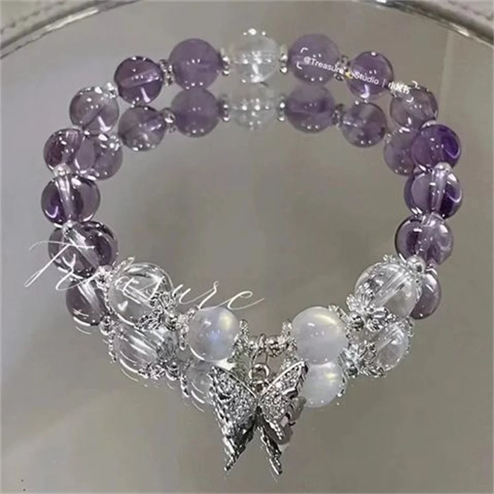 Crystal Flower Tassel Bracelet