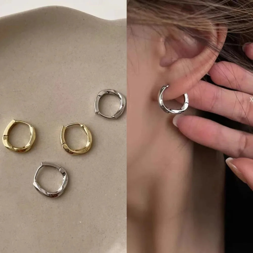 Gold Twisted Hoop Earrings