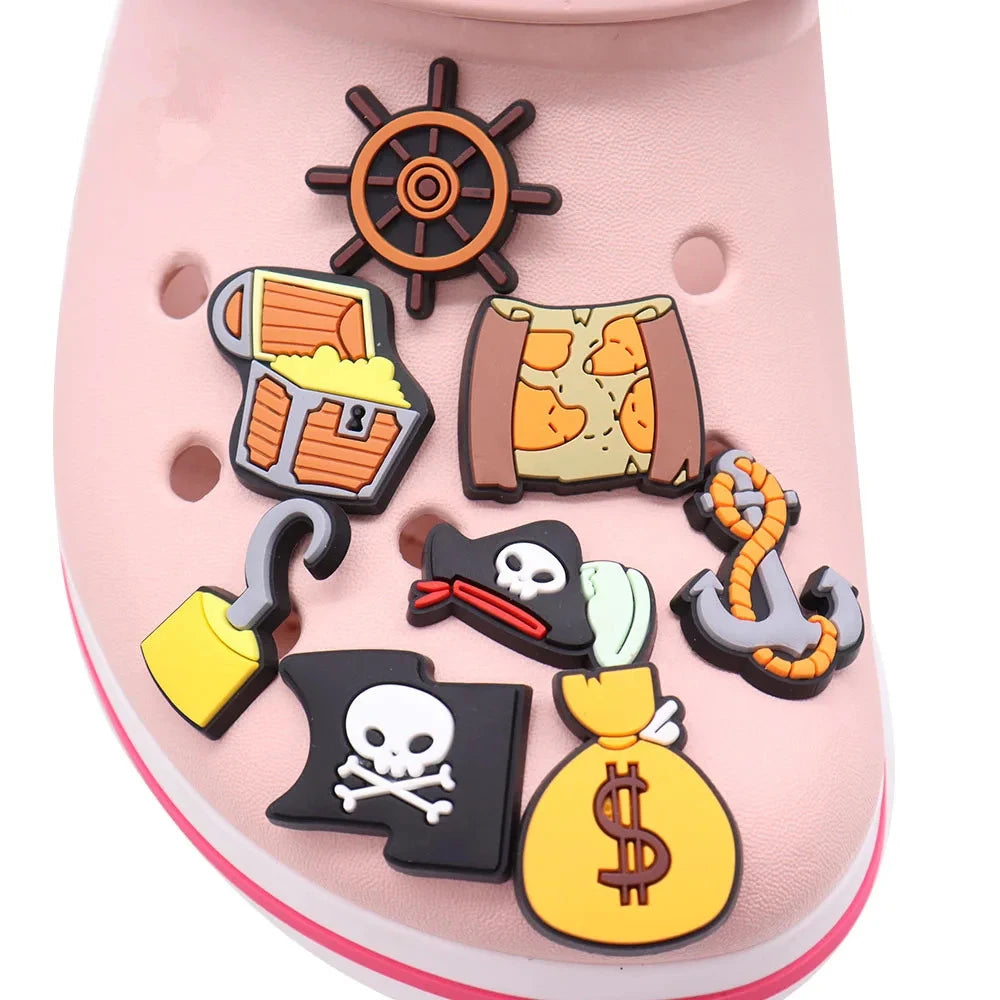 Pirate Skull Shoe Charms