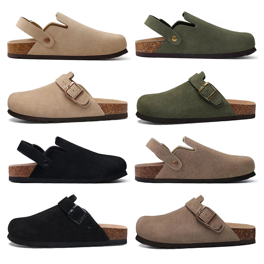 Women's Suede Buckle Clogs