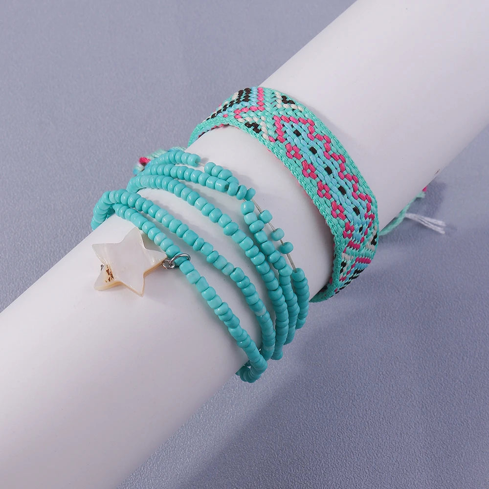Boho Beaded Star Anklet