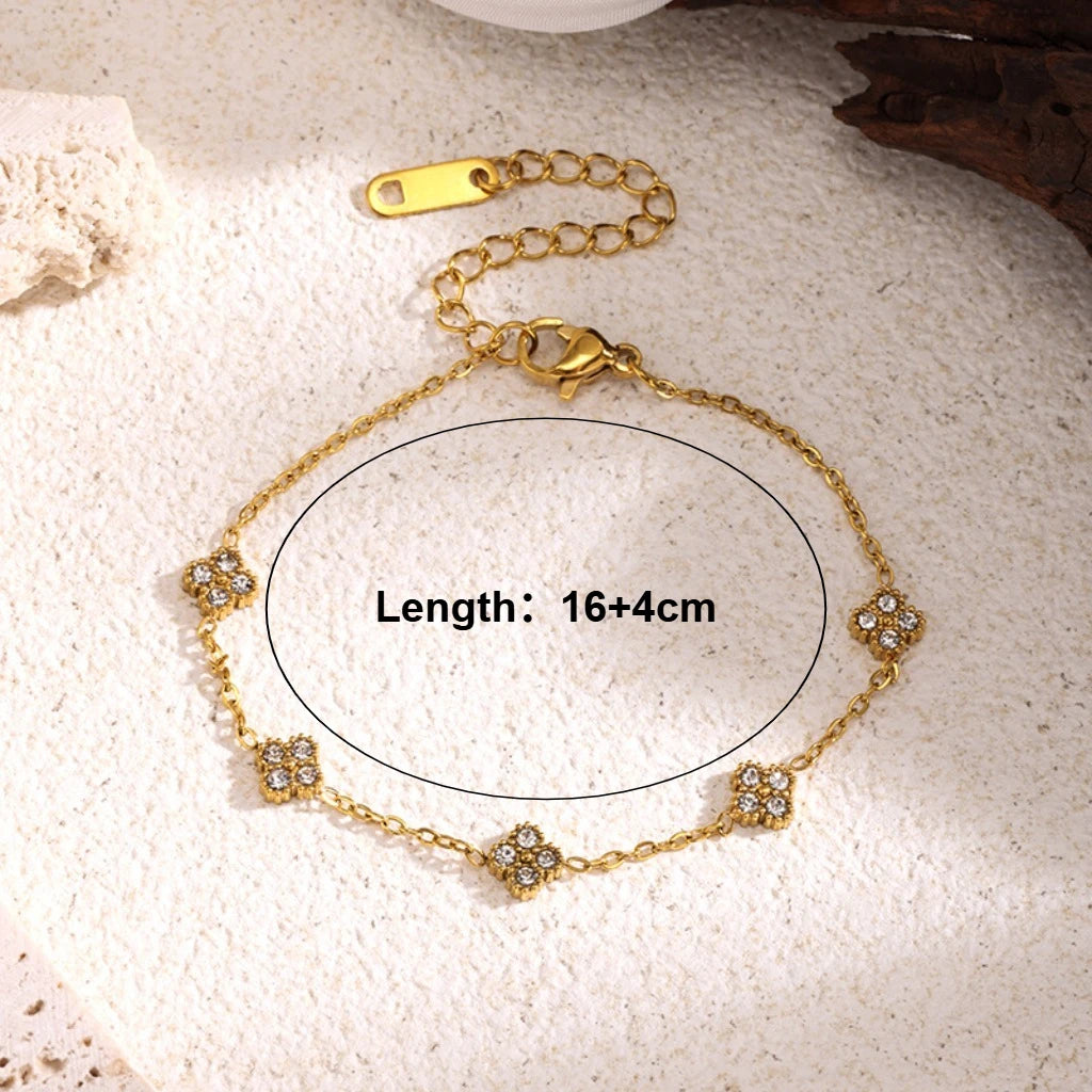 🌸 Gold Flower Zircon Bracelet