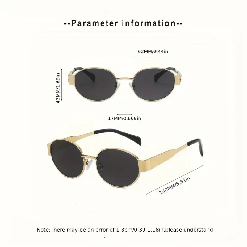 Vintage Oval Metal Sunglasses