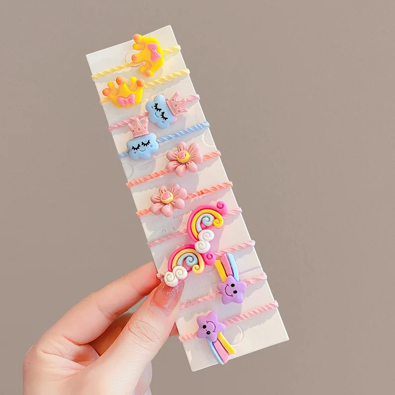 Girls Flower Hair Ties Set
