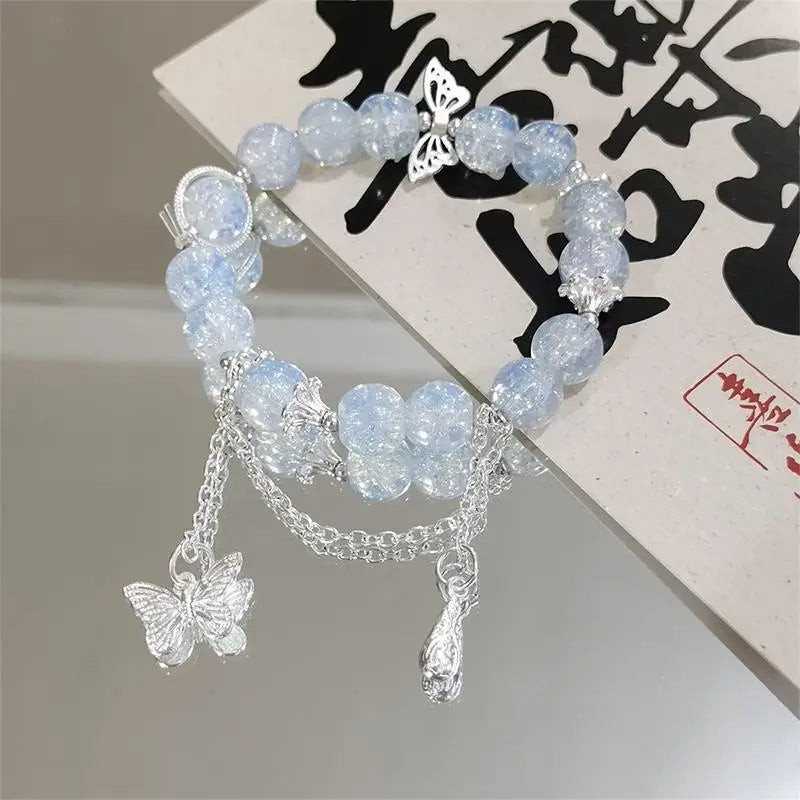 Lucky Bead Butterfly Charm Bracelet