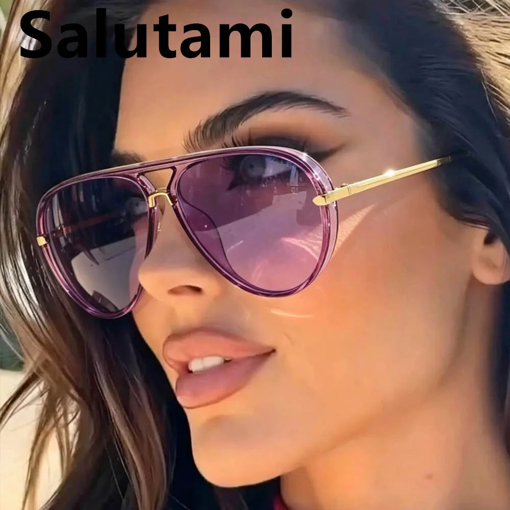 Oversized Oval Pilot Sunglasses