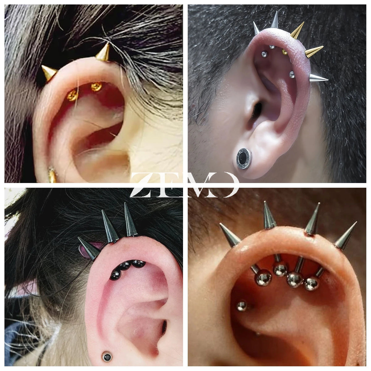 Steel Spike Cartilage Stud (18G, 1 Pc)