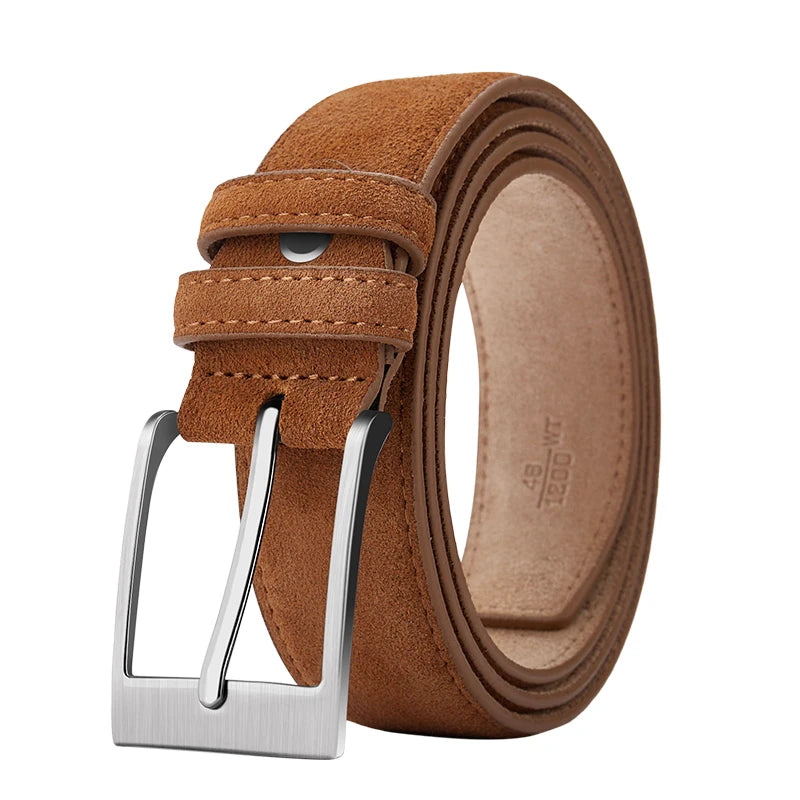 Plaid Suede Leather Pin Buckle Belt