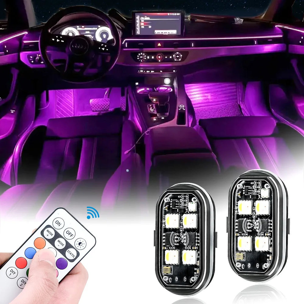 🚗 Wireless LED Strobe Lights (2/4 PCS)
