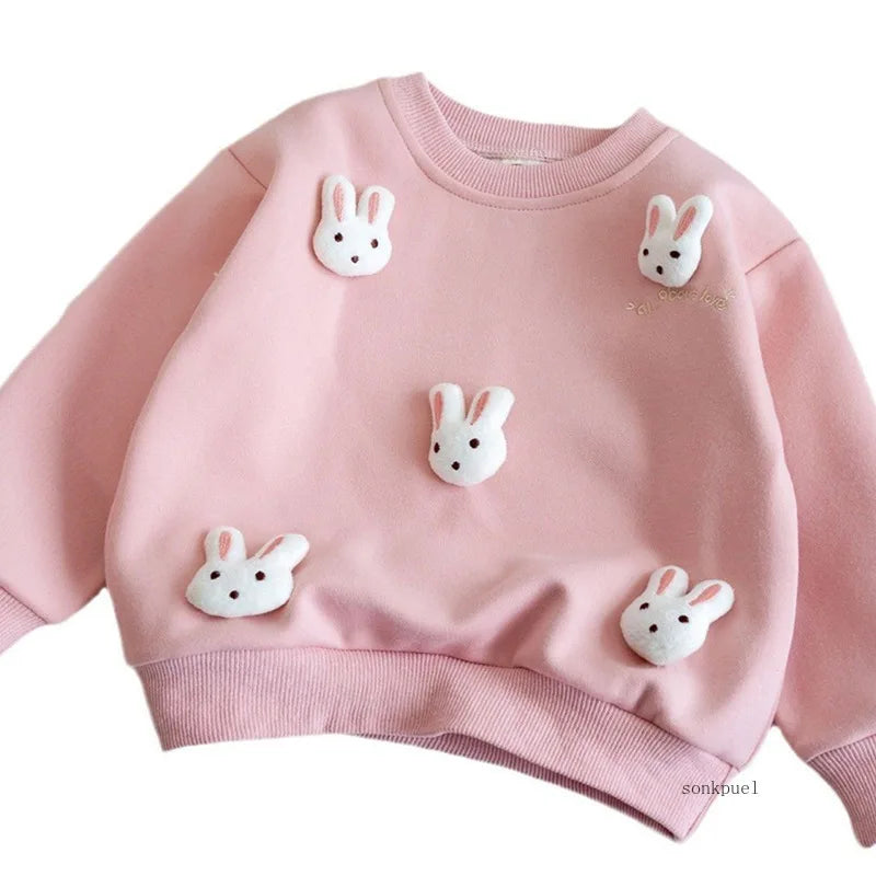 Girls 3D Bunny Sweatshirt