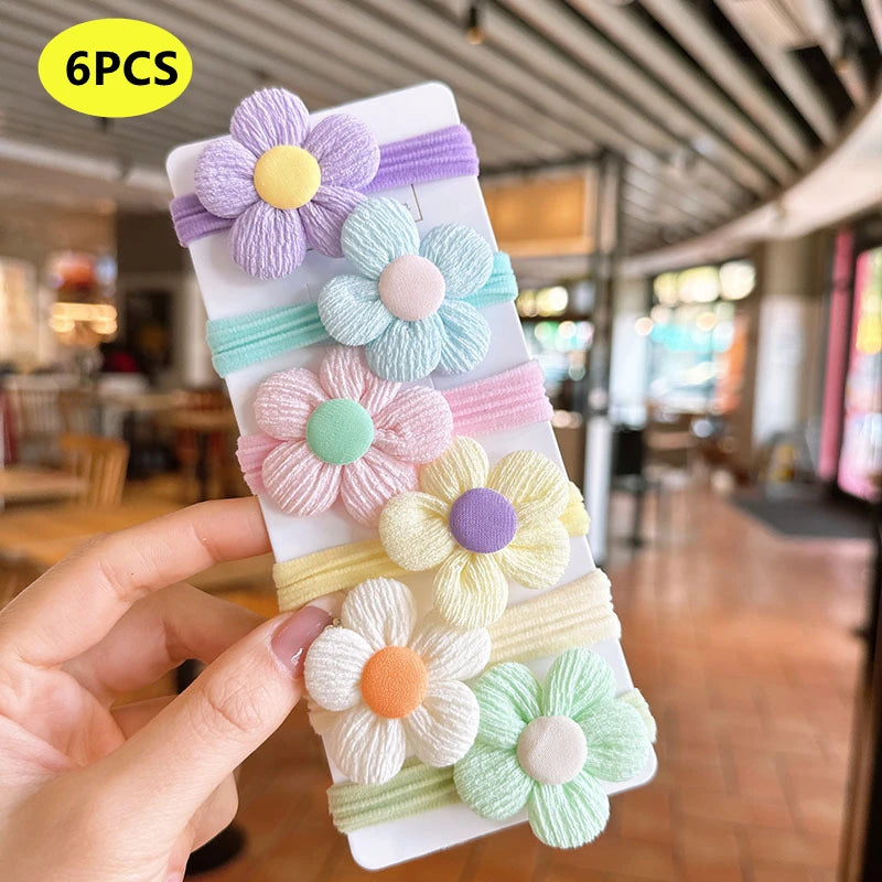 Girls Flower Elastic Hair Bands Set