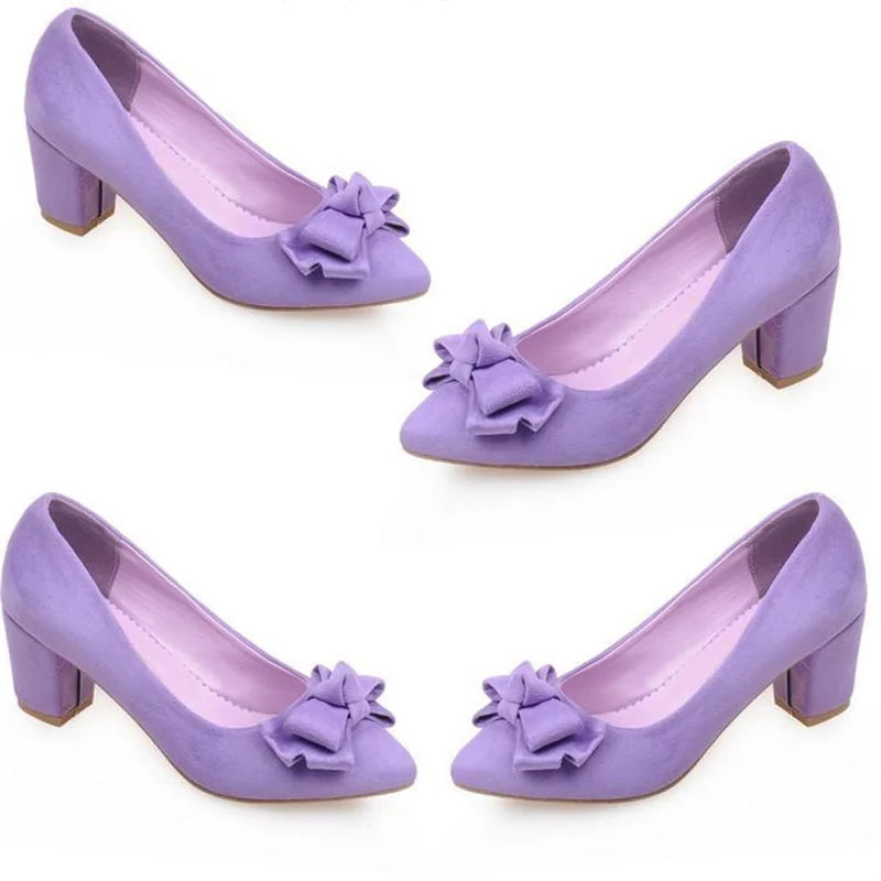 Women's Purple Bow Pumps