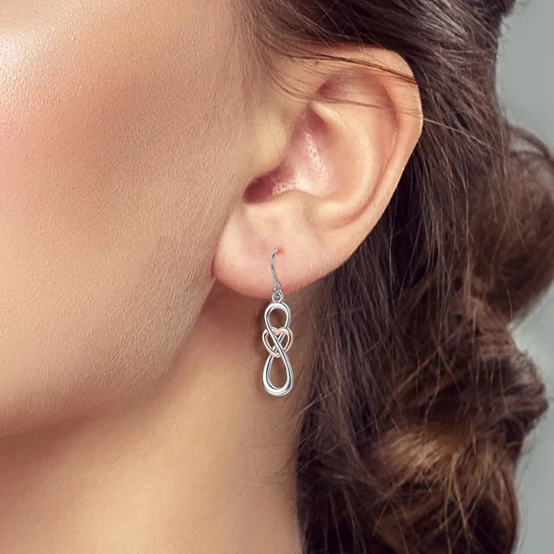 925 Silver Infinity Heart Earrings
