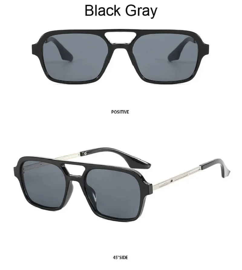 Retro Double Bridge Gradient Sunglasses