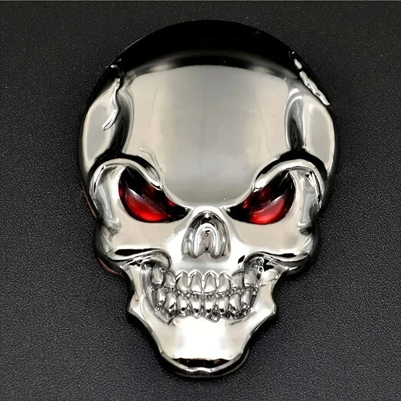 💀 3D Skull Pirate Metal Car Sticker