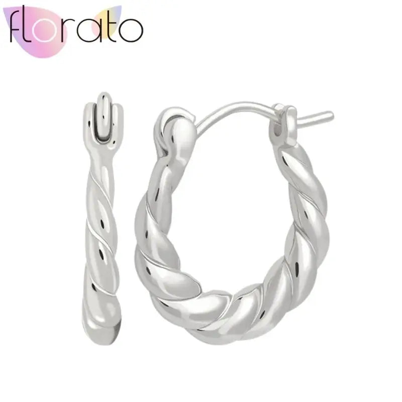 925 Silver Plain Circle Hoop Earrings