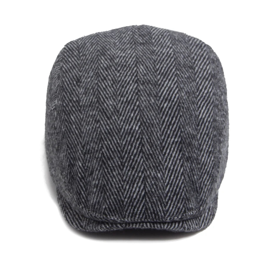 Herringbone Newsboy Beret Cap