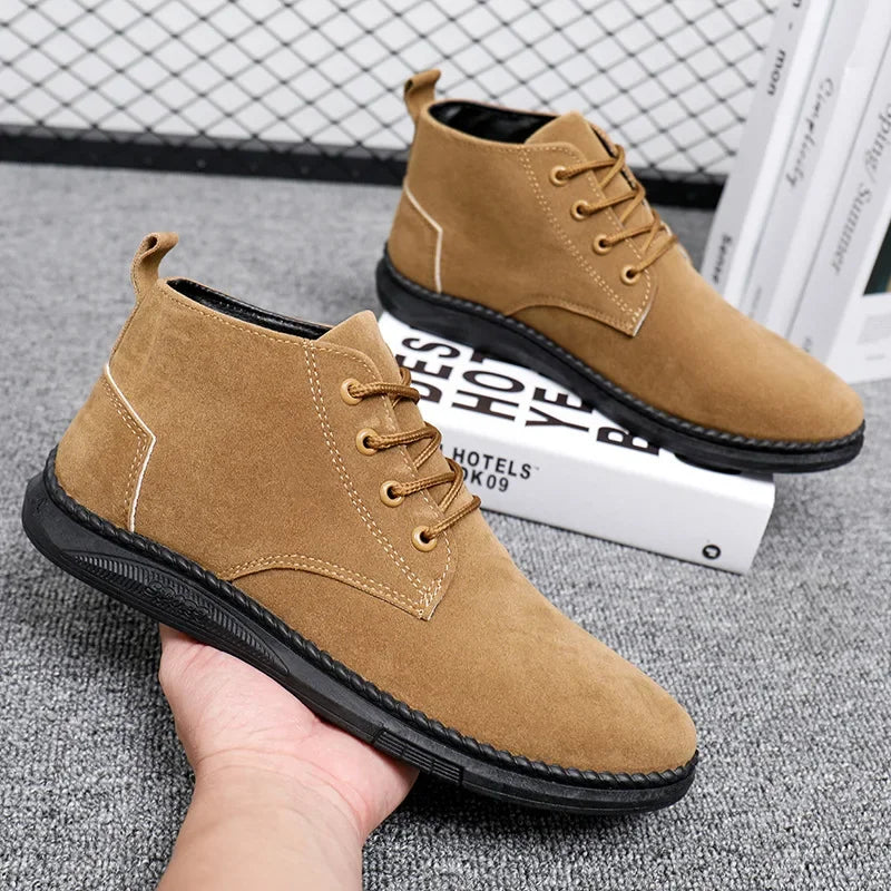 Men's Suede Lace-Up Chelsea Boots