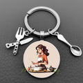 Chef Glass Art Keychain