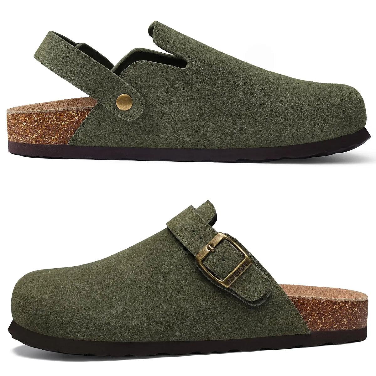 Women's Suede Buckle Clogs