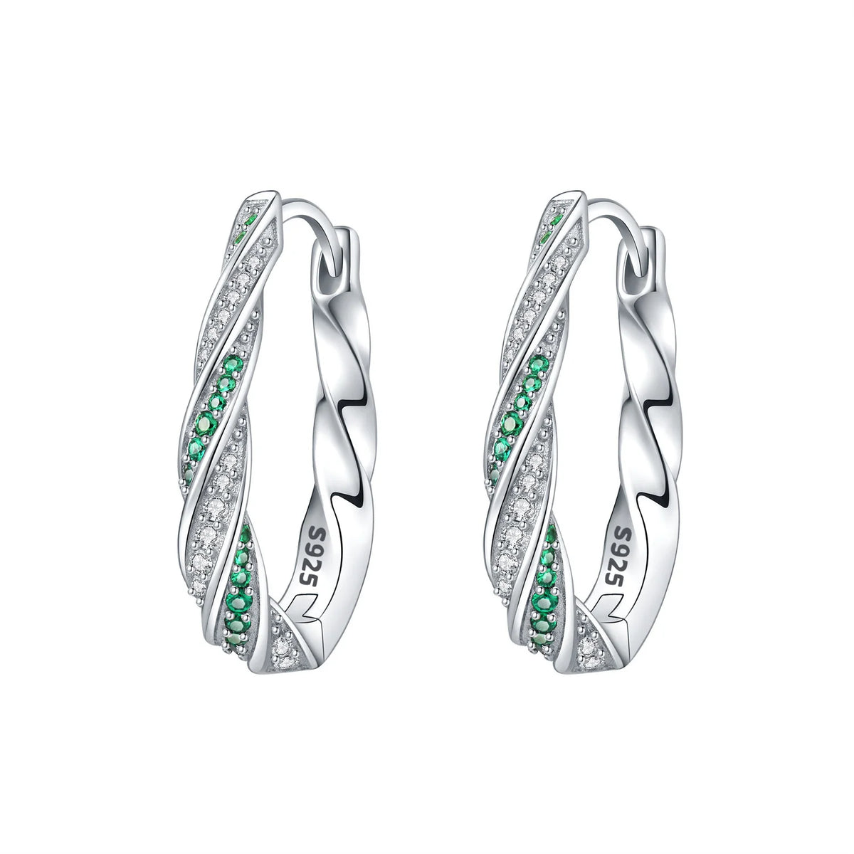 925 Silver Blue Star River Hoop Earrings