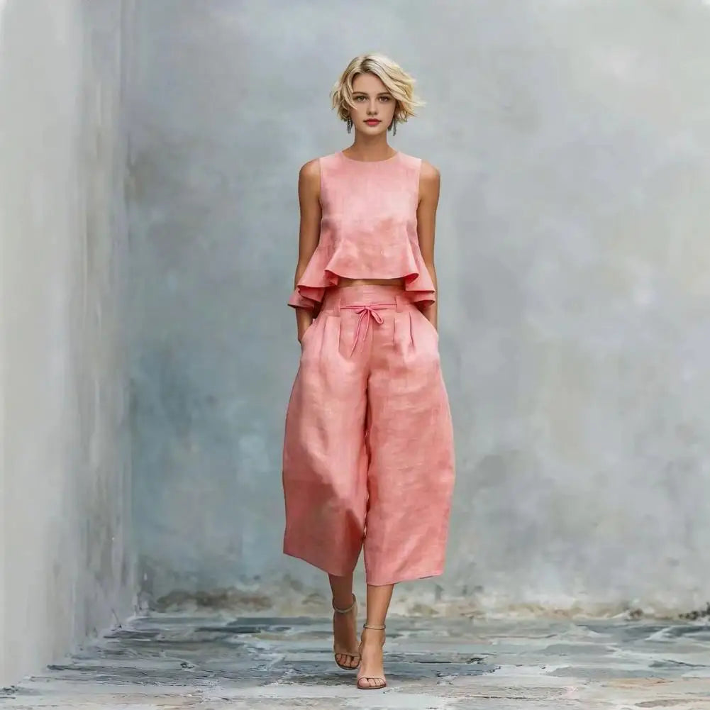 Plus Size Tank & Wide-Leg Pants Set