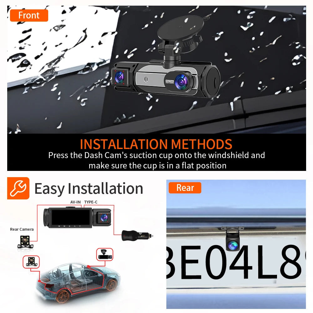 🎦 Triple Camera Dash Cam