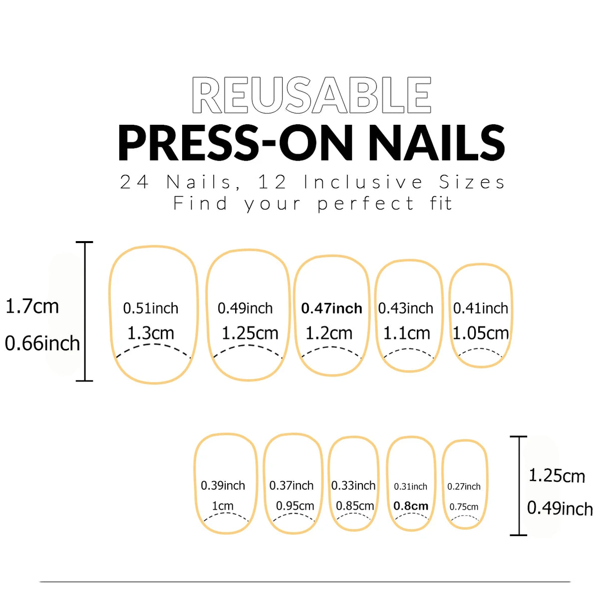 24-Piece Nude Pink Gold-Line Press-On Nails