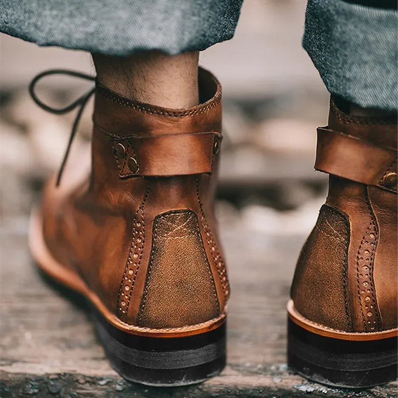 Men's Vintage Platform Ankle Boots