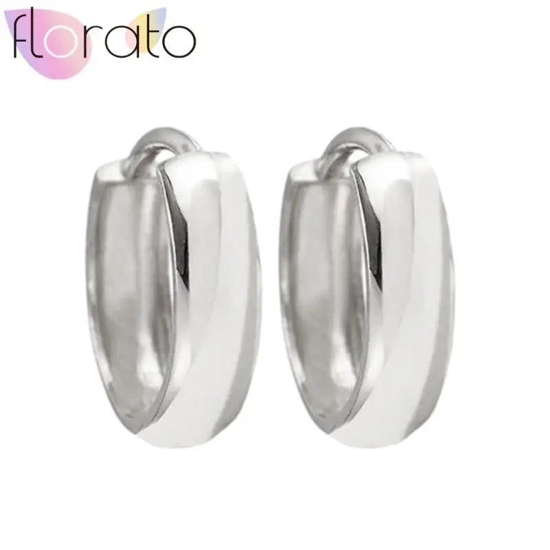 925 Silver Plain Circle Hoop Earrings