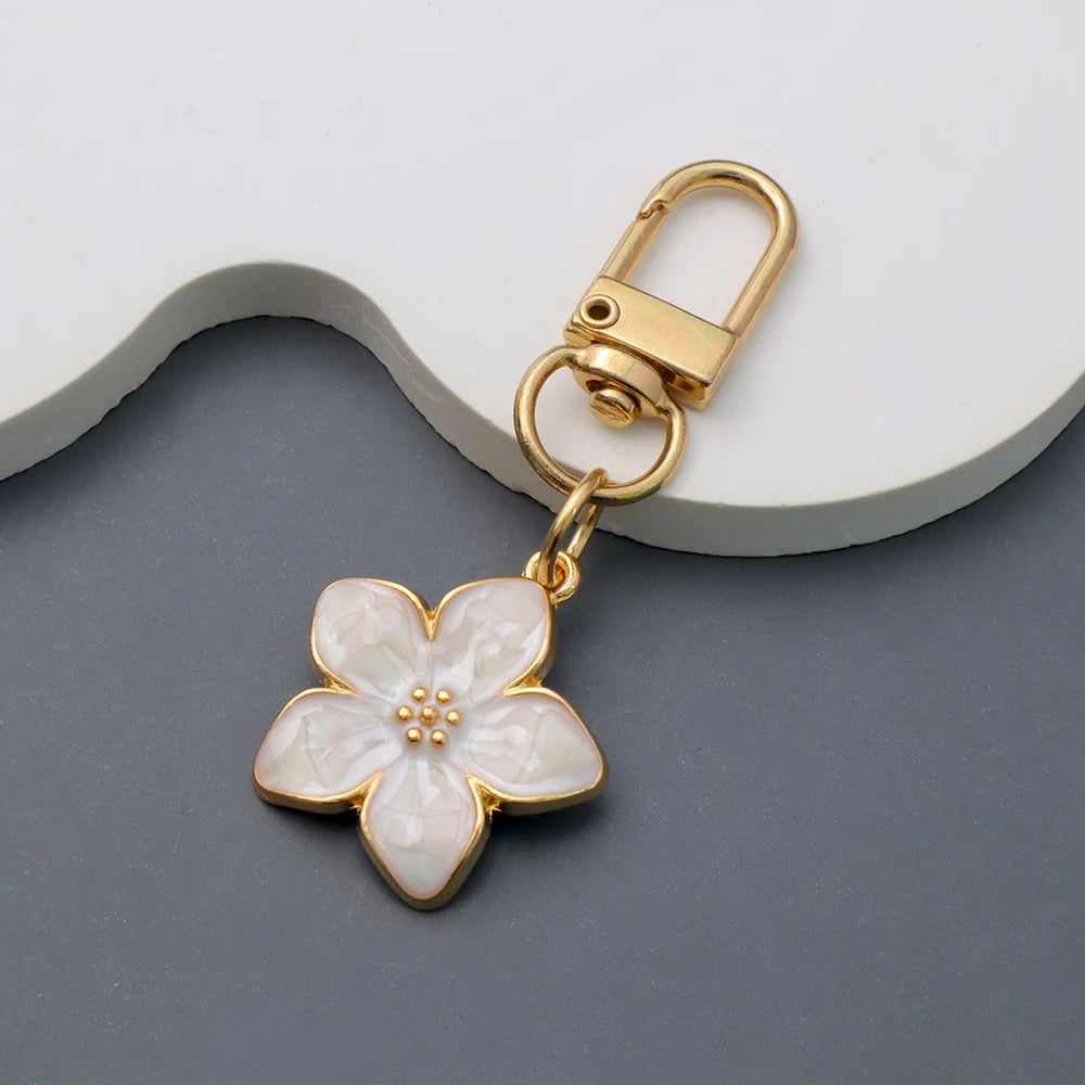 Enamel Cherry Blossom Keychain