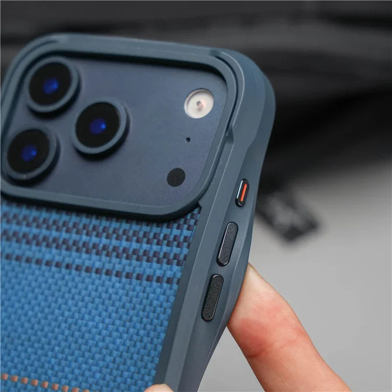 🧬 Geometric Tech Woven Magnetic Case