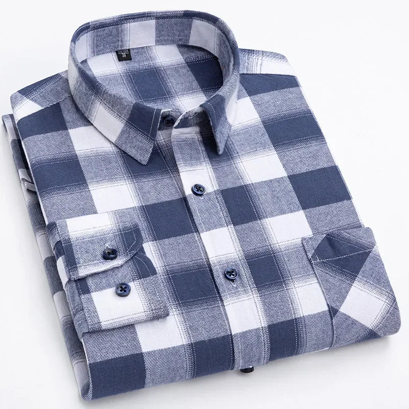 Men's Oversized Cotton Plaid Shirt